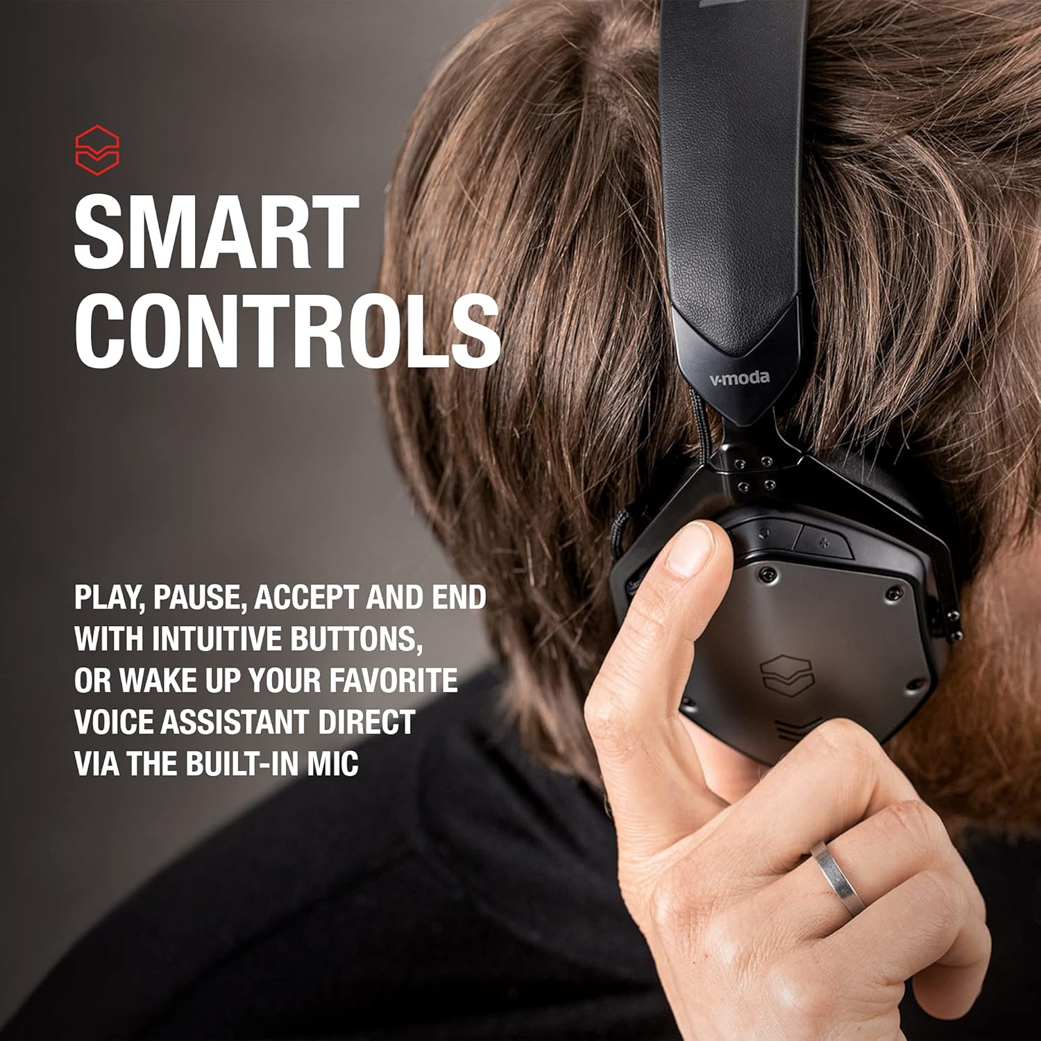 V-MODA M-200 ANC Wireless Bluetooth Over-Ear Headphones with Mic, Matte Black K538033