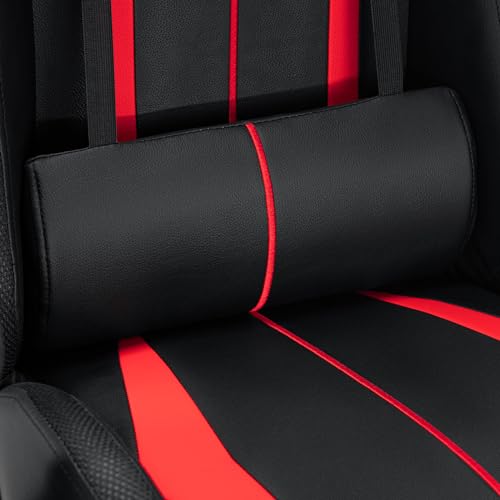 HOFFREE RGB Gaming Chair with Speakers and Footrest, Blue and Black B69323