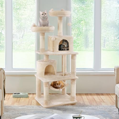 Yaheetech 62.5in Cat Tree with Platform & Hammock, Dark Gray L747397