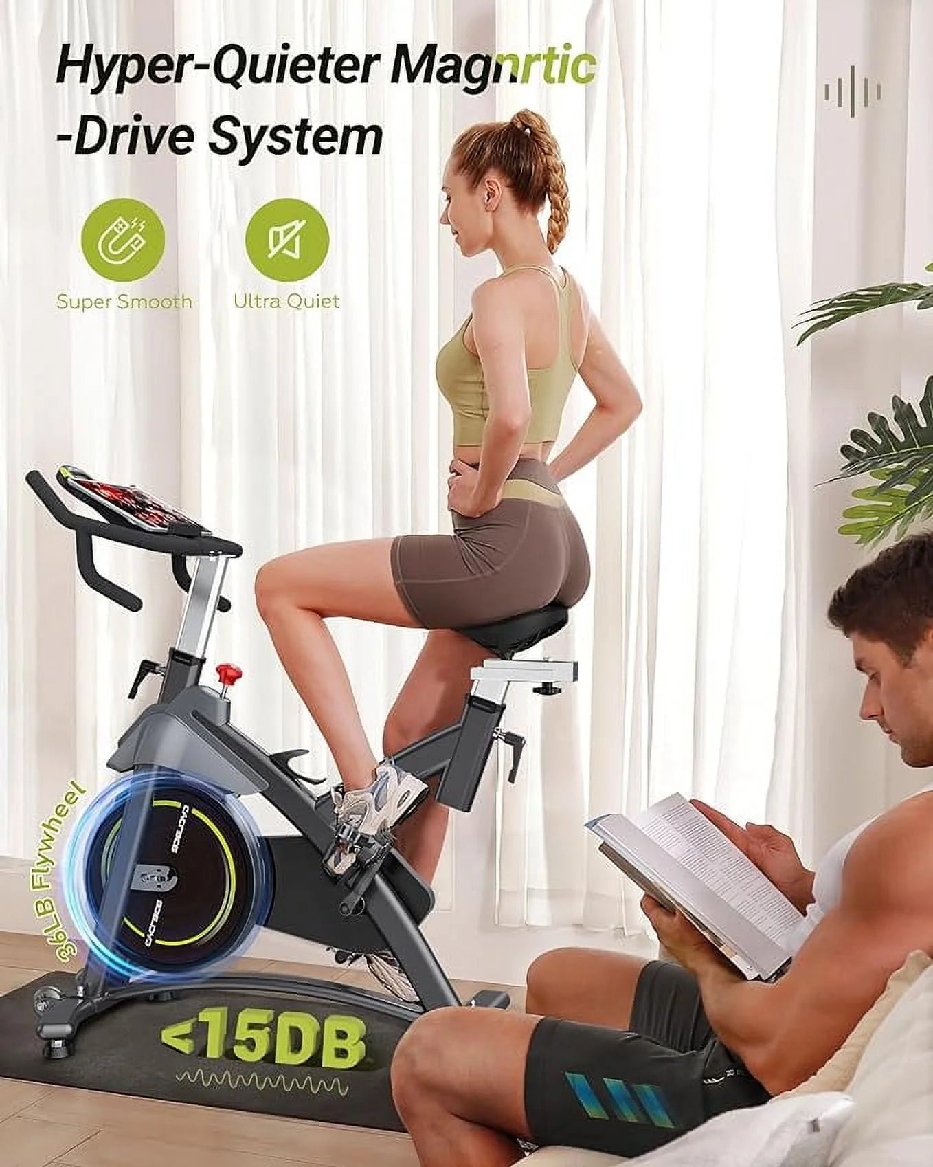 Cyclace PRO Magnetic Exercise Bike 003C 350lbs Indoor Cycling Bike with Tablet Holder S86987