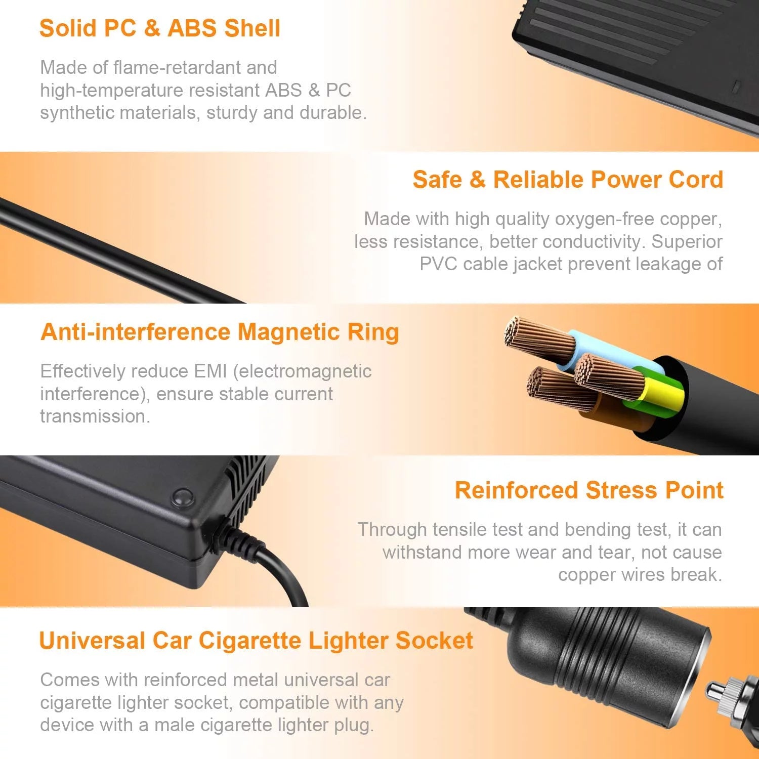 AstroAI AC to DC Converter 15A 180W 110V to 12V Car Cigarette Lighter Socket Adapter E5753