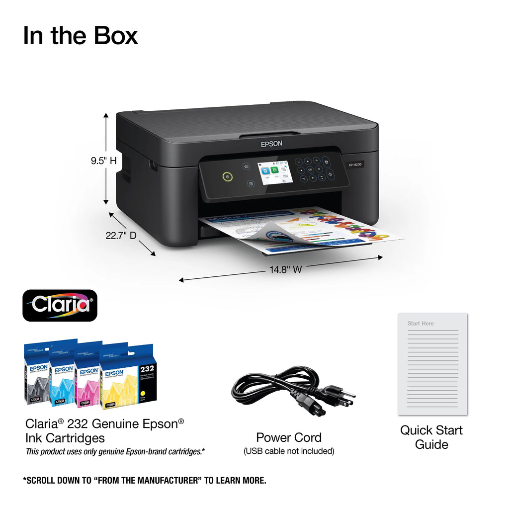 Epson Expression Home XP-4205 Wireless Color Printer with Scanner and Copier D42165
