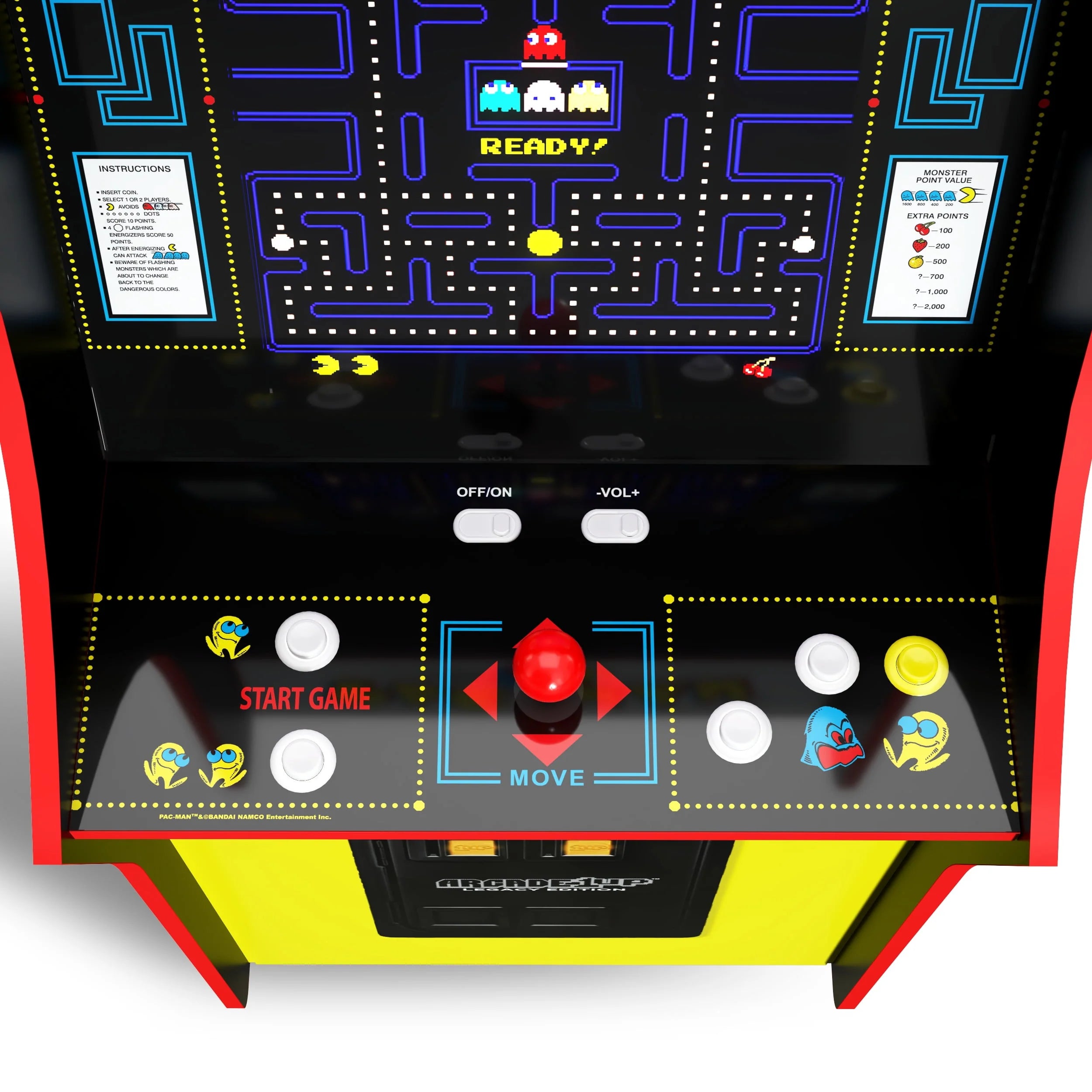 Arcade1Up PAC-MAN Classic Arcade Game, 4ft Stand-Up Cabinet, 17-Inch Screen S833496