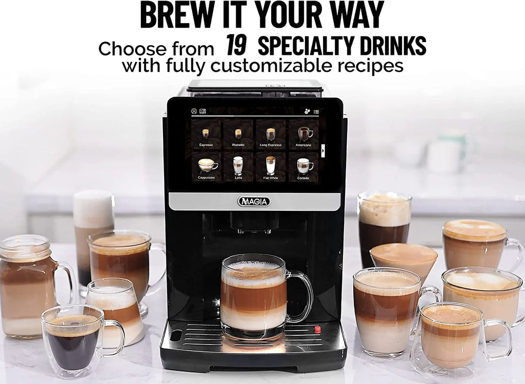 Zulay Kitchen Magia Super Automatic Espresso Machine 1800ml Black Y69142