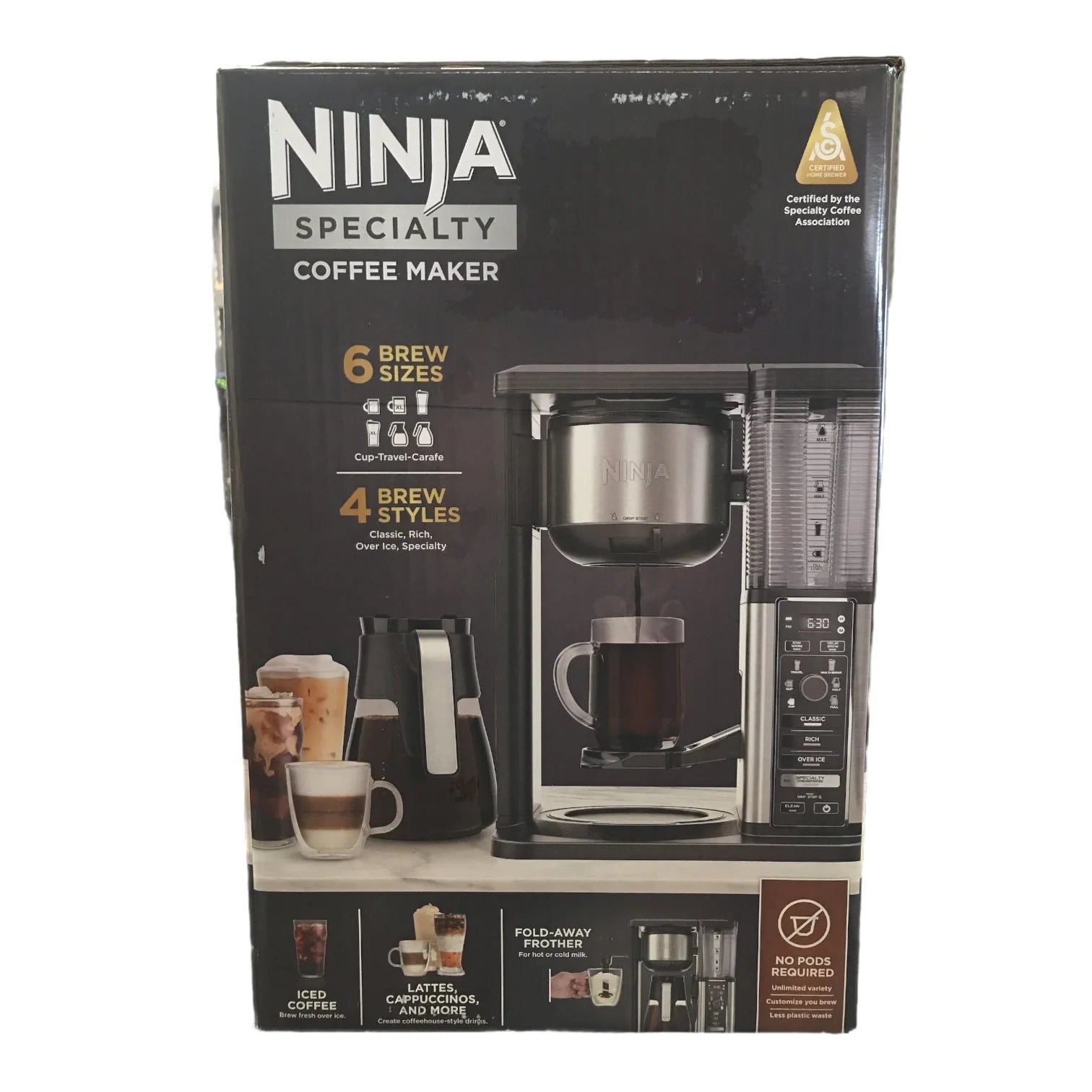 Ninja Specialty 10-Cup Coffee Maker with Fold-Away Frother, Black M23689