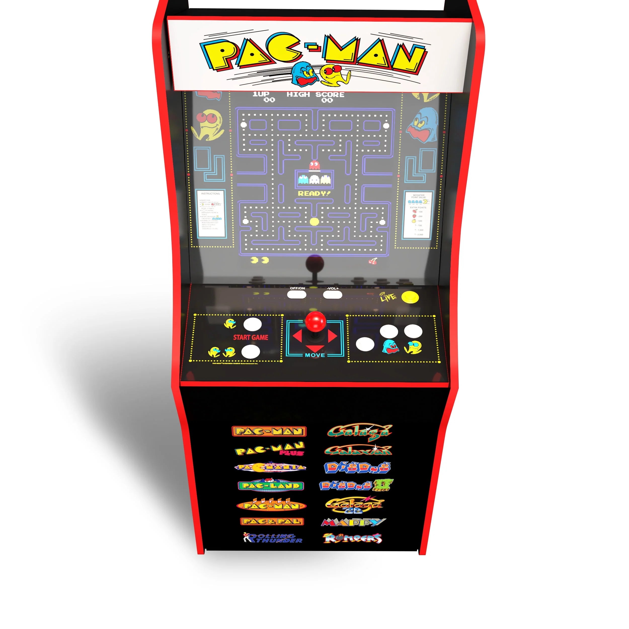 Arcade1Up PAC-MAN Classic Arcade Game, 4ft Stand-Up Cabinet, 17-Inch Screen S833496