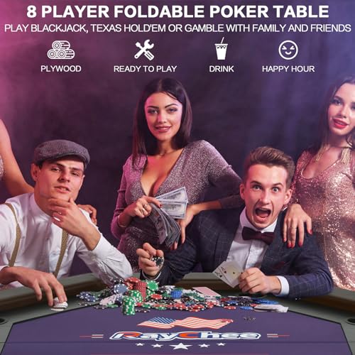 Foldable 50" Octagon Poker Table with Cup Holders L79369