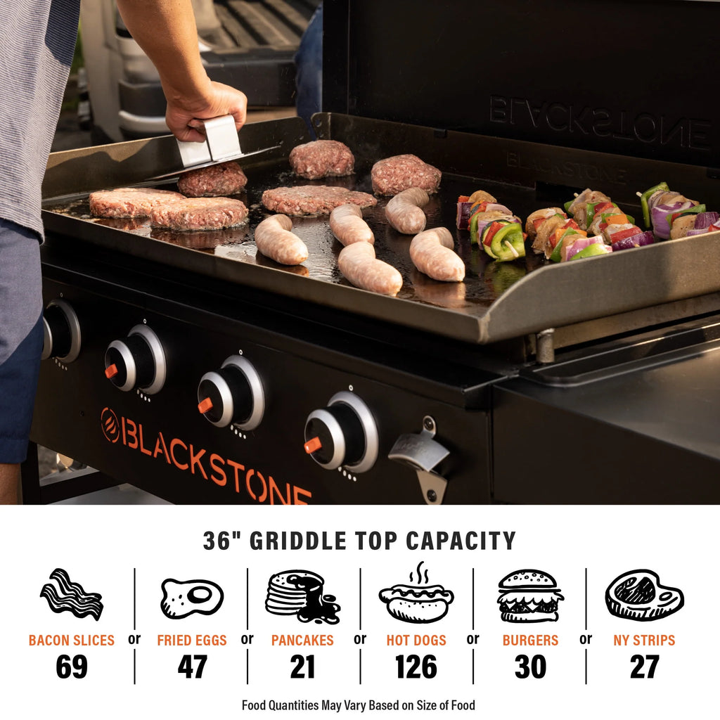 Blackstone Original 4-Burner 36 Propane Omnivore Griddle with Hard Cover V144139