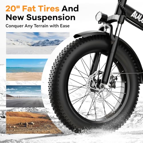 Folding Electric Bike 1000W 48V 20AH Removable Battery 20" Fat Tire for Adults C847123