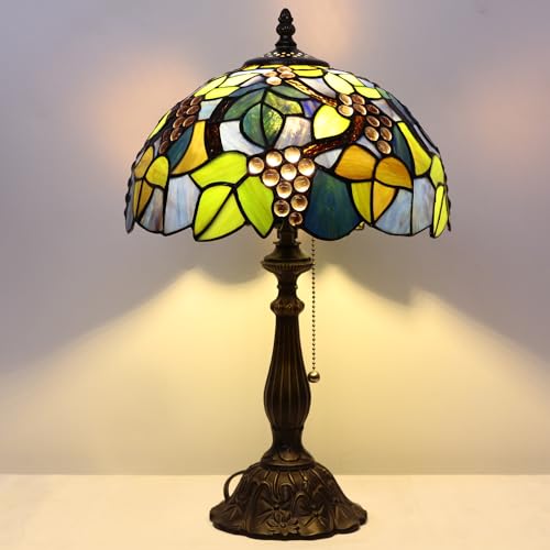 Tiffany Stained Glass Table Lamp Sea Blue Pear J2662
