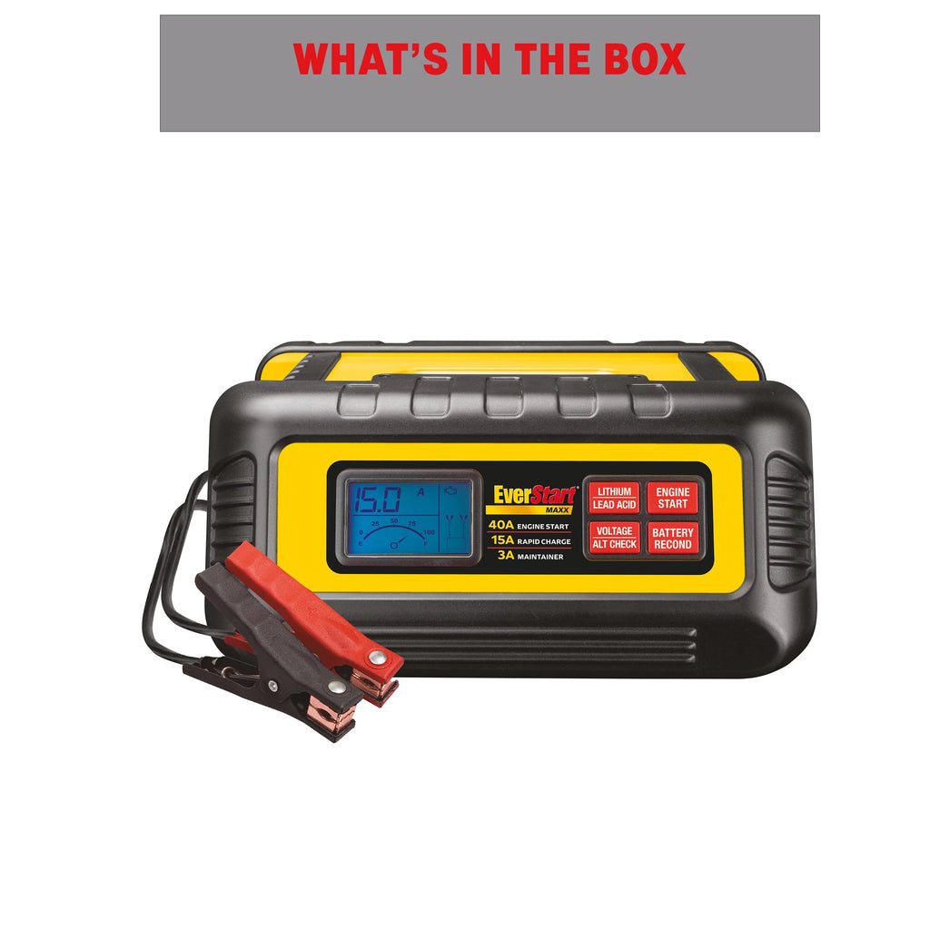 EverStart Maxx 15 Amp Battery Charger and Maintainer with 40 Amp Engine Start D4312