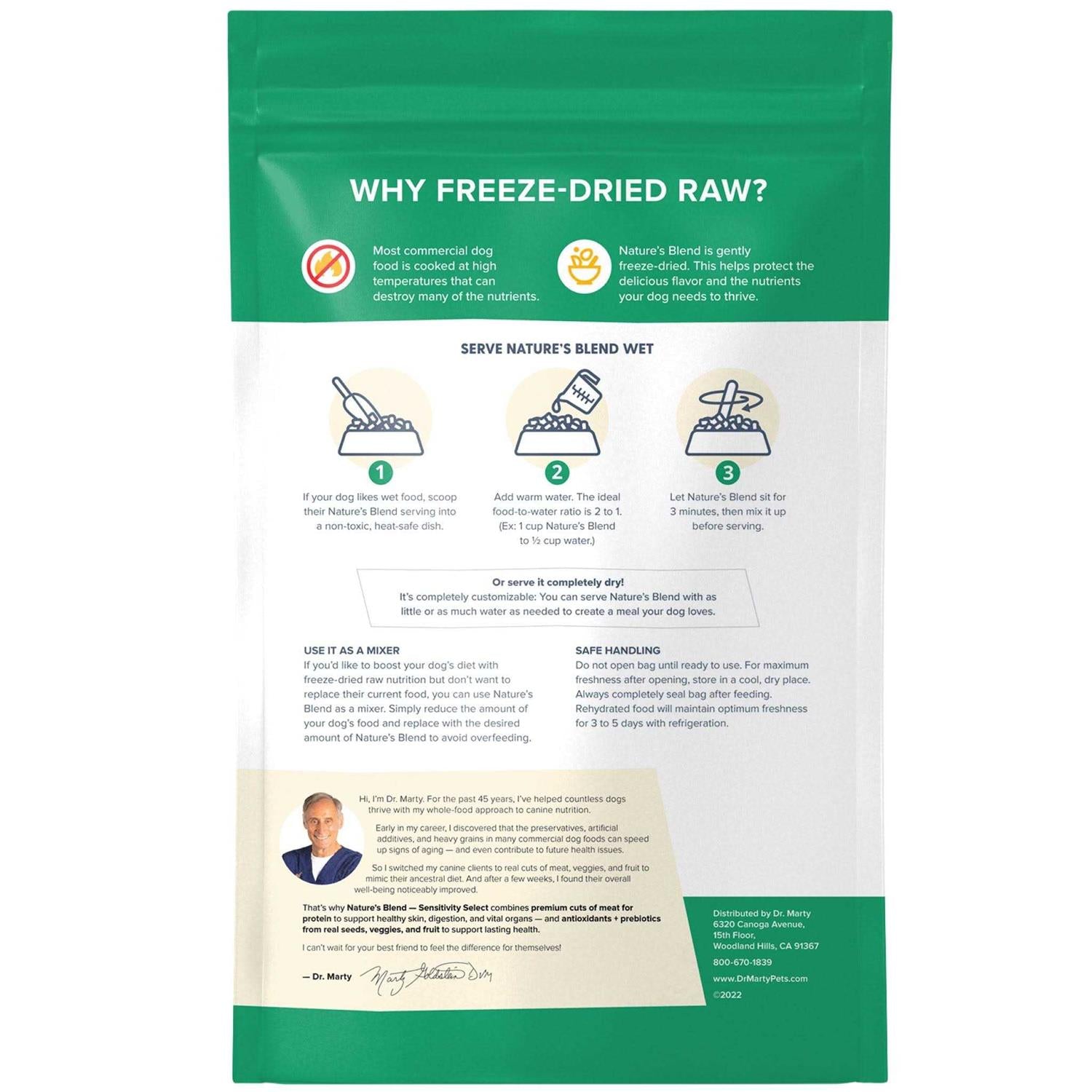 Dr. Marty Nature’s Blend Sensitivity Select Freeze Dried Dog Food O5188