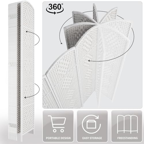 Rose Home Fashion 6 ft Tall Room Divider 4 Panel Folding Privacy Screen, Dark Coffee C8634