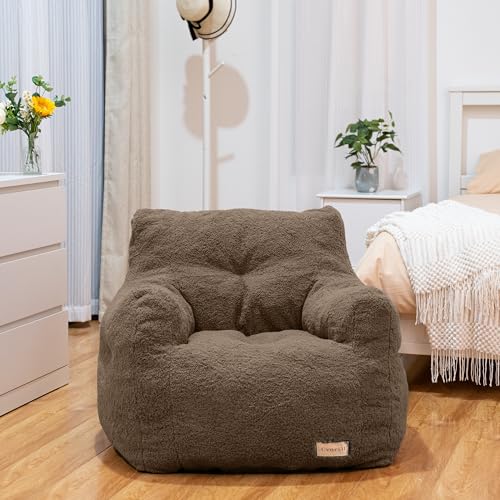 Bean Bag Chair with Filler, Tufted Soft Stuffed, Black B61630