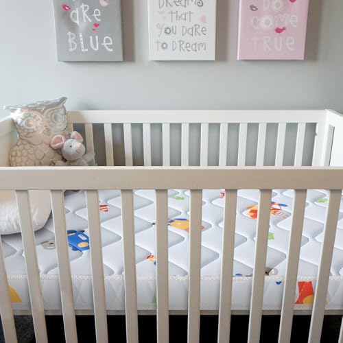 Premium Crib & Toddler Mattress, 100% Knitted Fabric, Hypoallergenic, 5" Thick, Fits Standard Cribs W252468