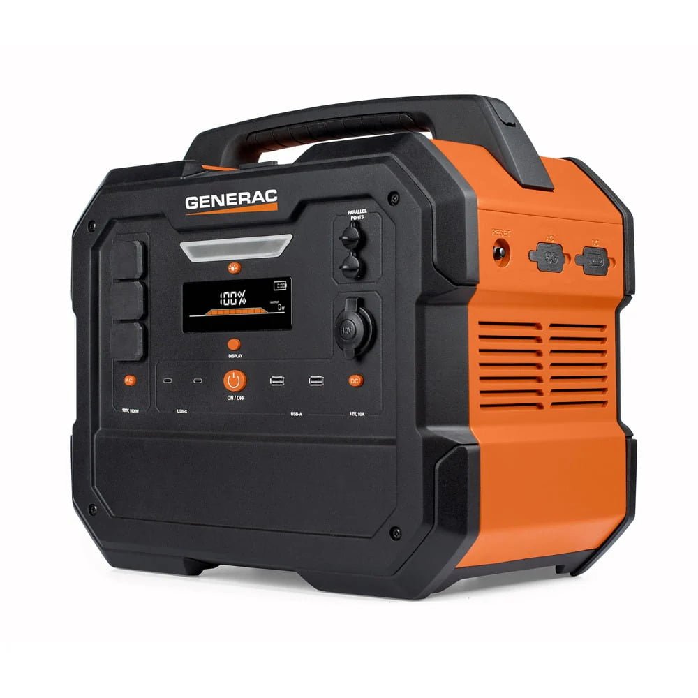 Generac 8026 Power Station 1600/3200W 2106Wh Battery Powered Portable Generator - Solar Panel Charging Compatible
