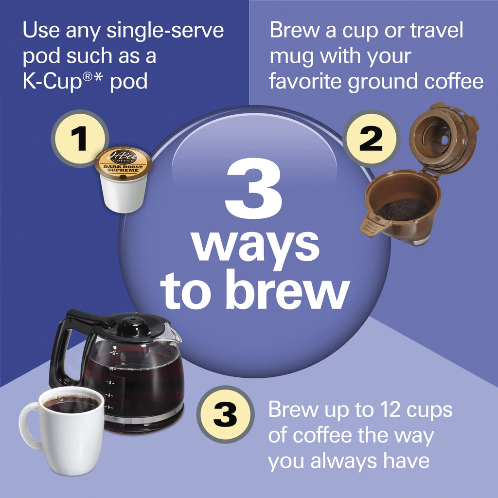 Hamilton Beach FlexBrew Trio Coffee Maker, Single Serve or 12 Cups, Black Y3492