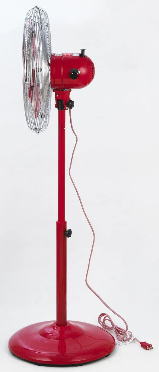 Better Homes & Gardens 16 inch Adjustable Oscillating Metal Stand Fan, Red O2097