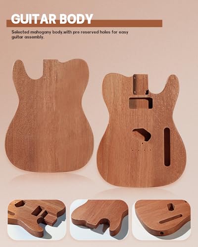 Leo Jaymz DIY Single Cut Electric Guitar Kit Mahogany Rosewood B148