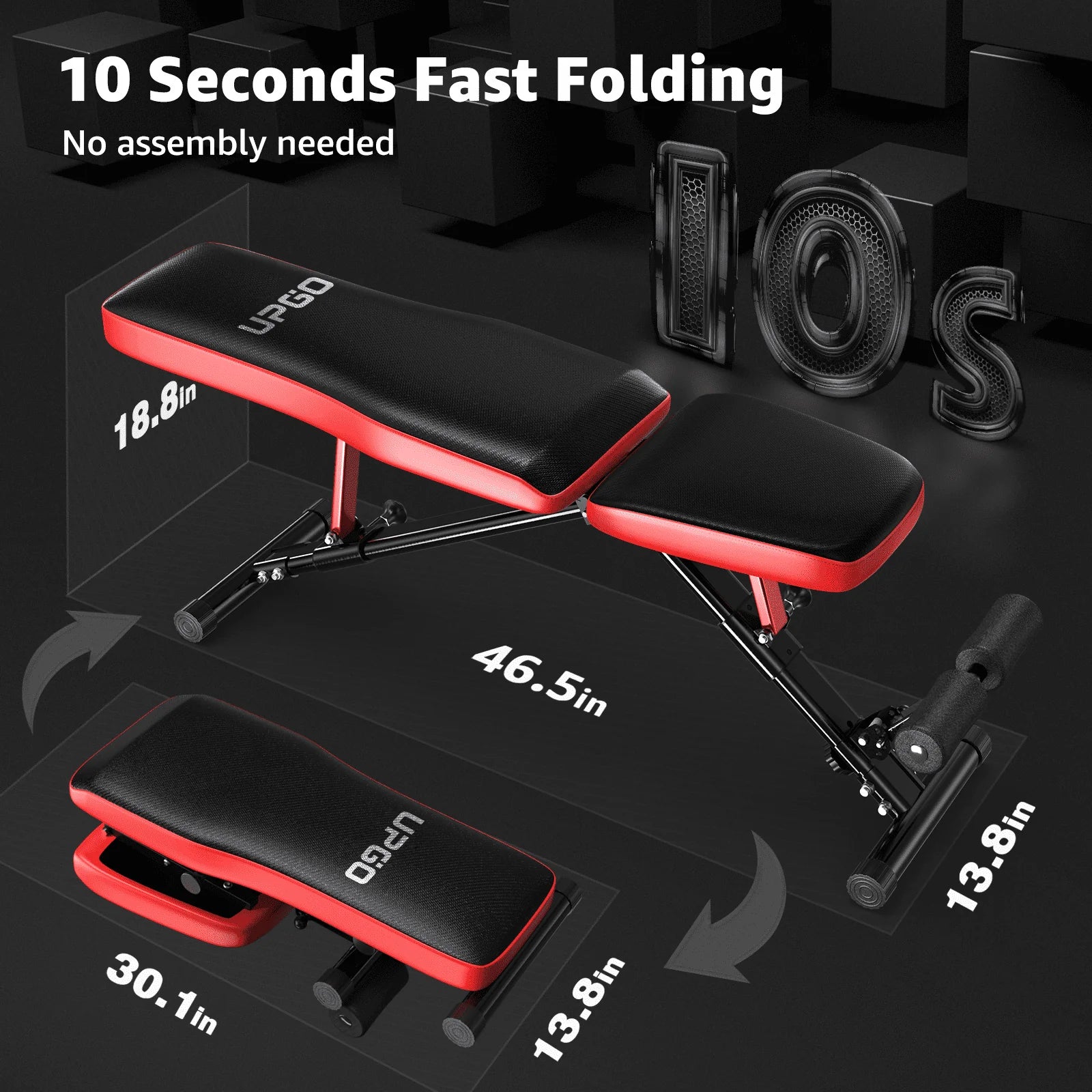 UPGO Adjustable Weight Bench 660lbs Foldable Workout Bench for Home E708