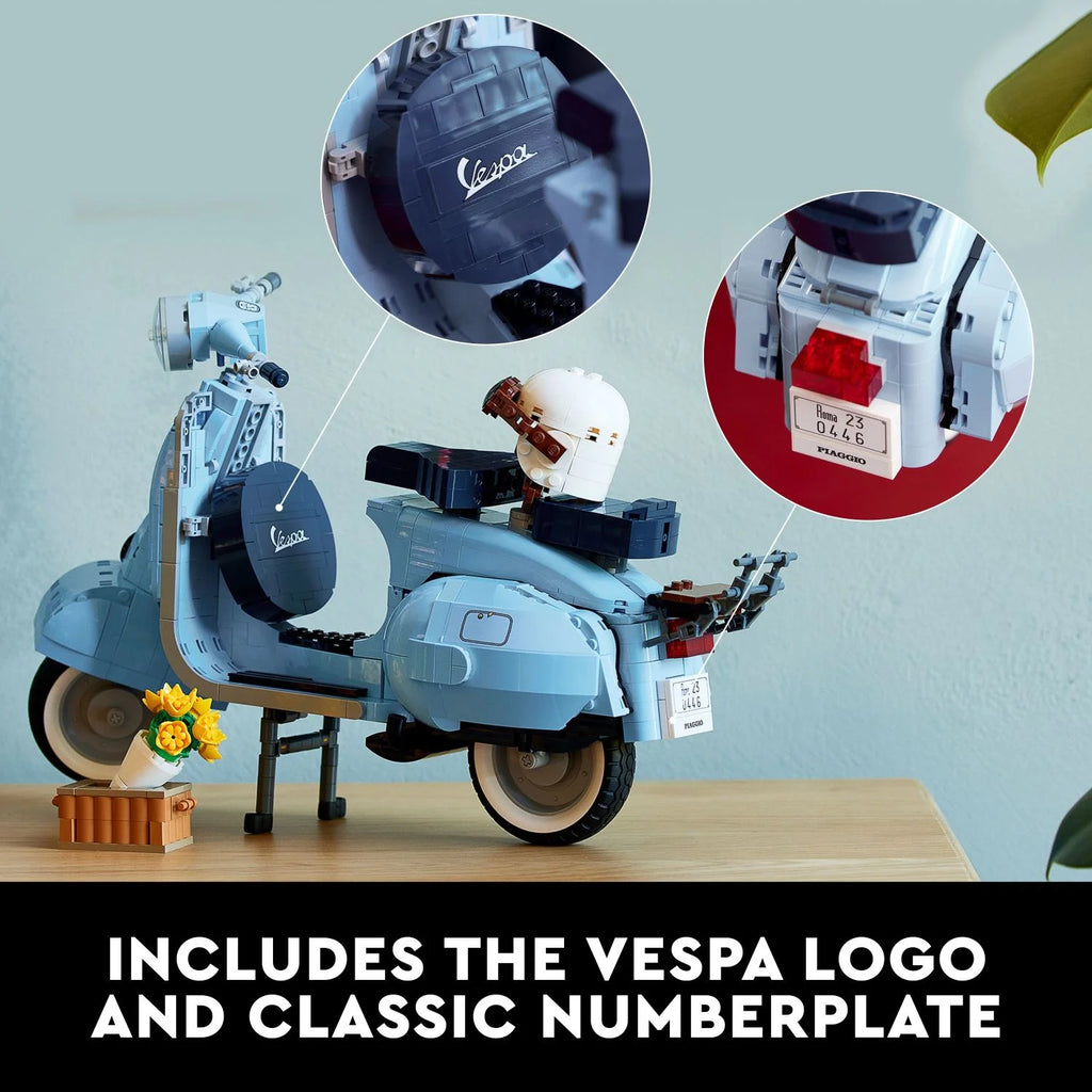 LEGO Icons Vespa 125 Scooter Building Kit, Vintage Italian Moped Model for Adults T916255