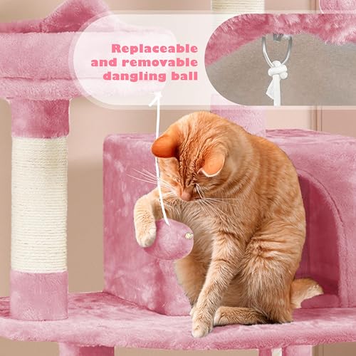 Yaheetech 62.5in Cat Tree with Platform & Hammock, Dark Gray L747397
