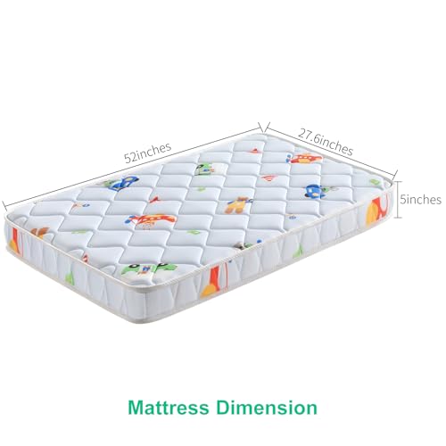 Premium Crib & Toddler Mattress, 100% Knitted Fabric, Hypoallergenic, 5" Thick, Fits Standard Cribs W252468