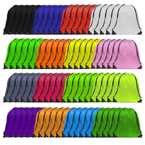 GoodtoU 40 Pack Drawstring Backpacks Waterproof Nylon Cinch Bags for School Gym N792