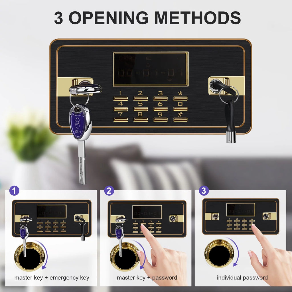 Home Safe with Digital Keypad and Alarm System U30138