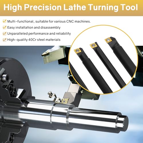 Indexable Lathe Turning Tool 21Pcs Kit 3/8'' 10mm Shank with Carbide Inserts Z5376