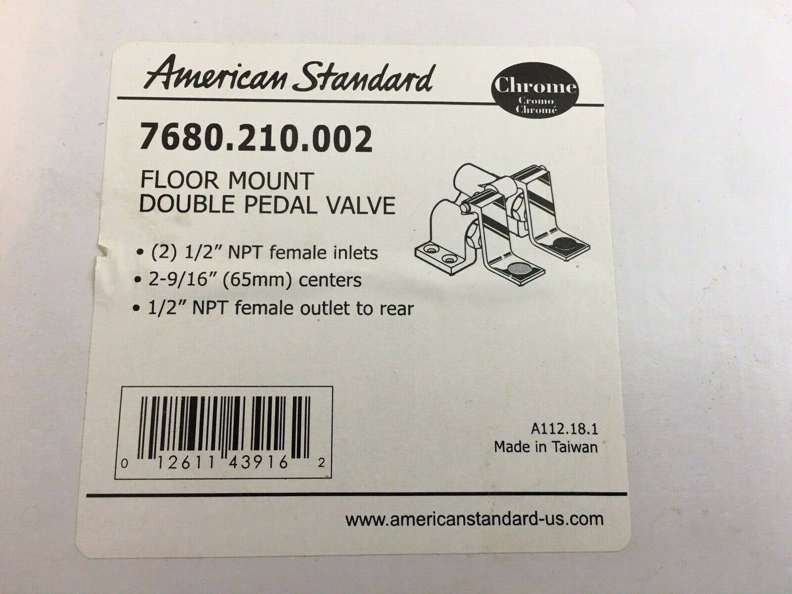 American Standard 7680.210.002 Floor Mounted Double Pedal Valve Chrome W938