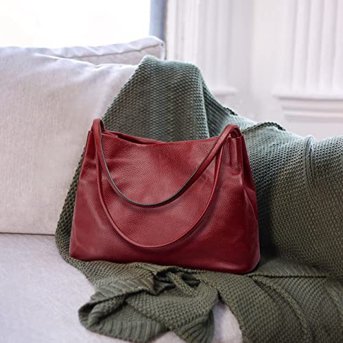 Kattee Leather Tote Bag for Women, Casual Shoulder Hobo Purse with Magnetic Snap Closure U606