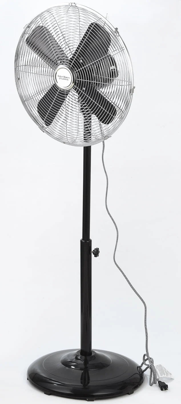 Better Homes & Gardens 16 inch Adjustable Oscillating Metal Stand Fan, Red O2097