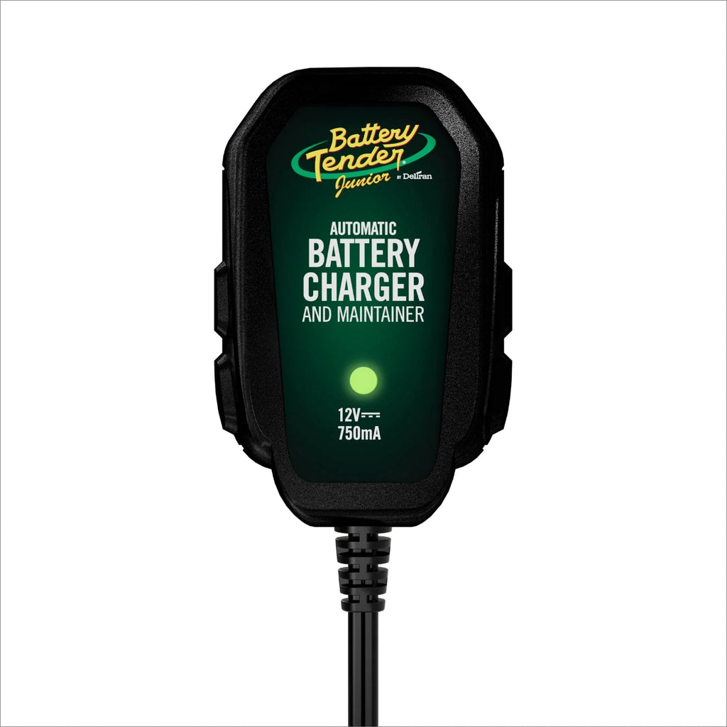 Battery Tender Junior 12V Charger and Maintainer: Automatic 12V Powersports Battery Charger and Maintainer for Motorcycle, ATVs, and More - Smart 12 Volt, 750mA Battery Float Chargers - 021-0123