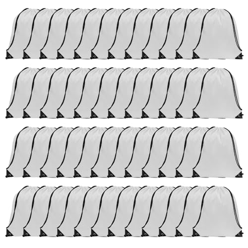 GoodtoU 40 Pack Drawstring Backpacks Waterproof Nylon Cinch Bags for School Gym N792