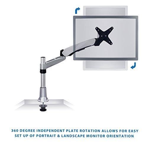 Mount-It Single LCD Monitor Desk Mount, Height Adjustable, Silver Q5530