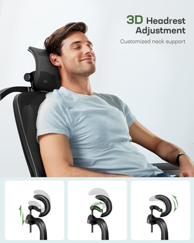 Marsail Ergonomic Office Chair with 3D Lumbar Support & Headrest T824