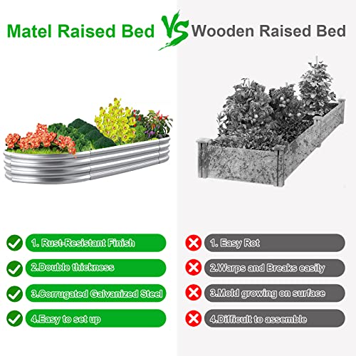 2Pack Raised Garden Bed 6×3×1FT Galvanized Oval Planter Box for Vegetables Flowers Herbs R972