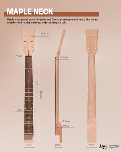 Leo Jaymz DIY Single Cut Electric Guitar Kit Mahogany Rosewood B148