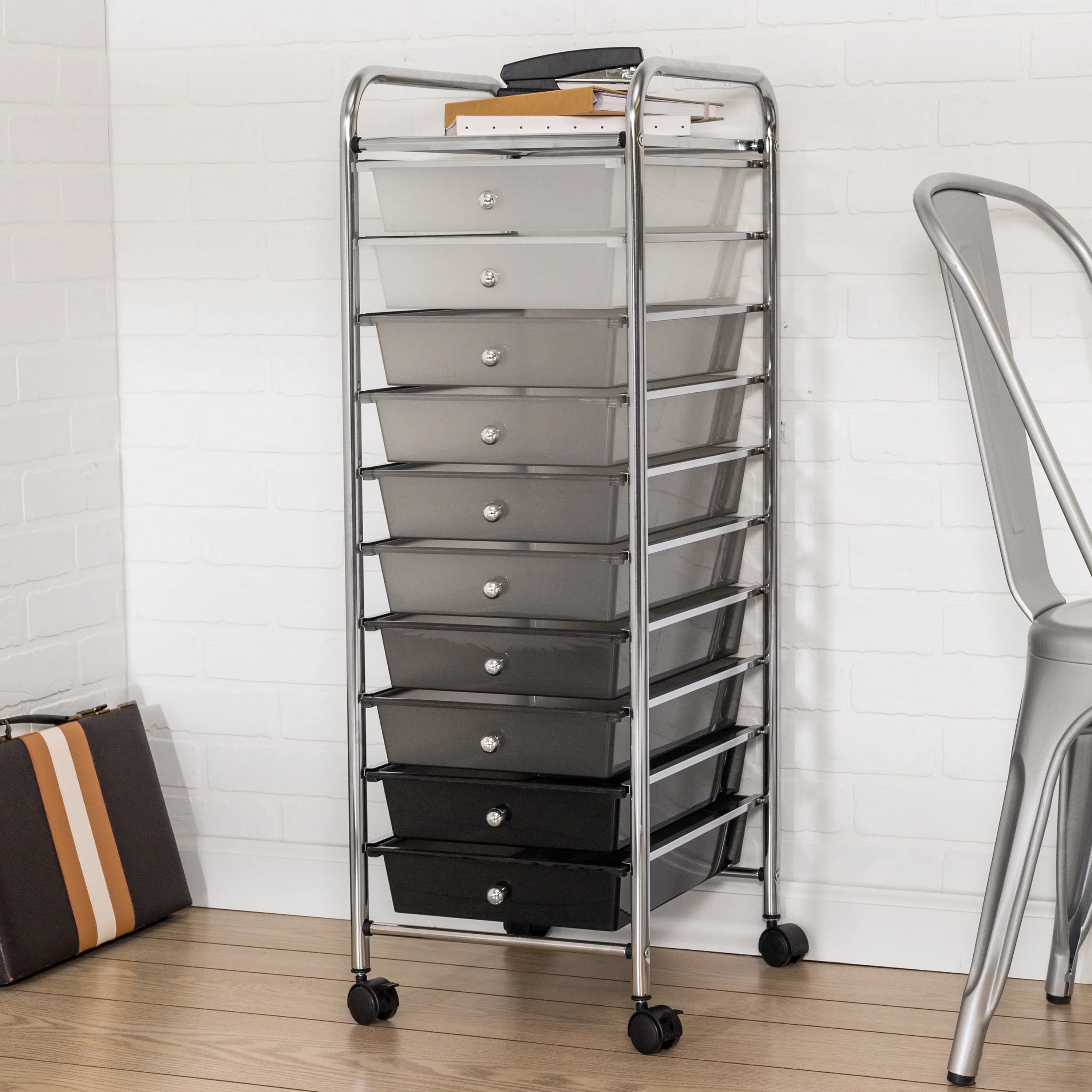 Honey-Can-Do 10-Drawer Rolling Cart, Rainbow N1365