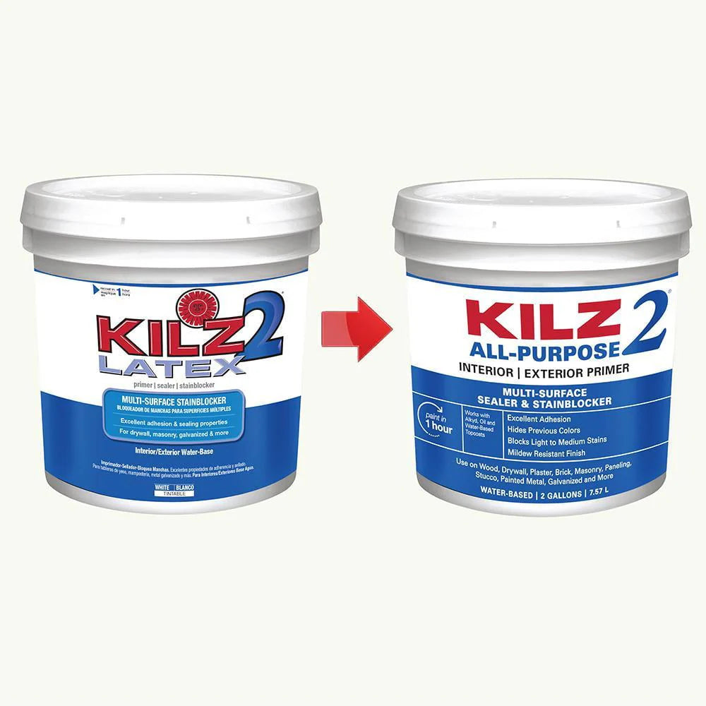 KILZ 2 Latex Multi-Purpose Primer, White, 2 Gallon O257
