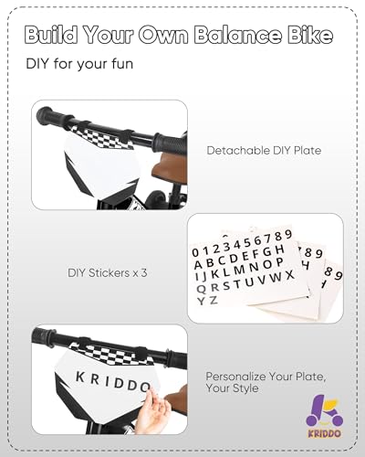 KRIDDO 2-in-1 Kids Tricycle and Toddler Balance Bike, Black U656