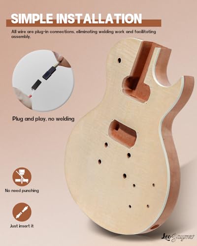 Leo Jaymz DIY Single Cut Electric Guitar Kit Mahogany Rosewood B148