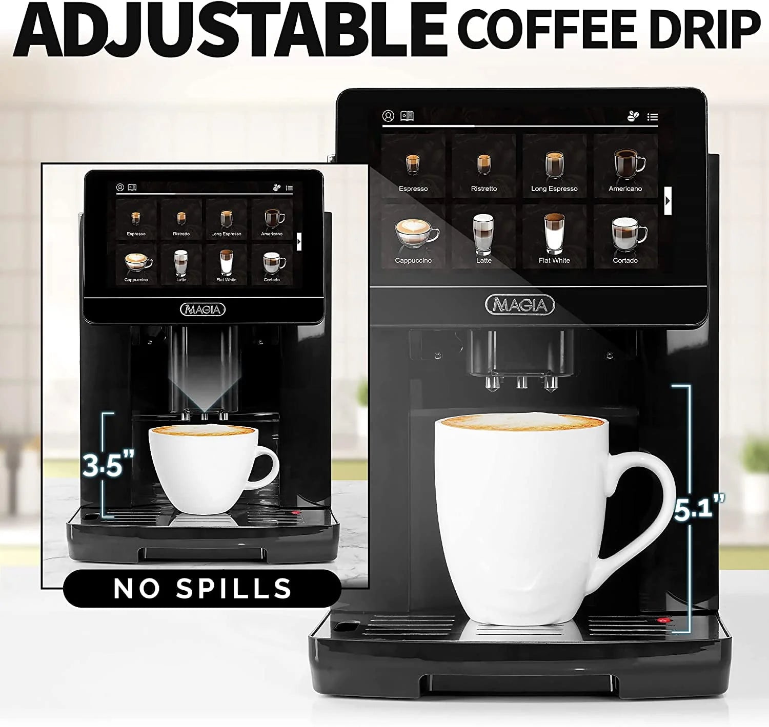 Zulay Kitchen Magia Super Automatic Espresso Machine 1800ml Black Y69142