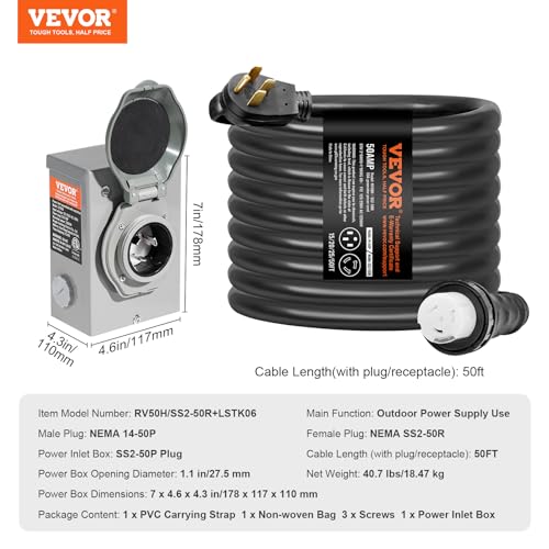 VEVOR 200A Generator Transfer Switch, 48000W Manual Double-Throw, 120/240V, NEMA 3R O290