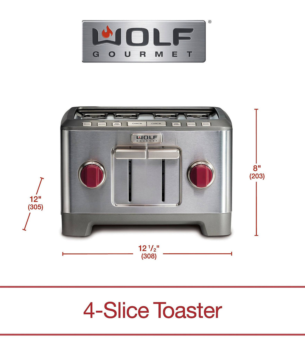 Wolf Gourmet 4-Slice Toaster, Red Knob G512249