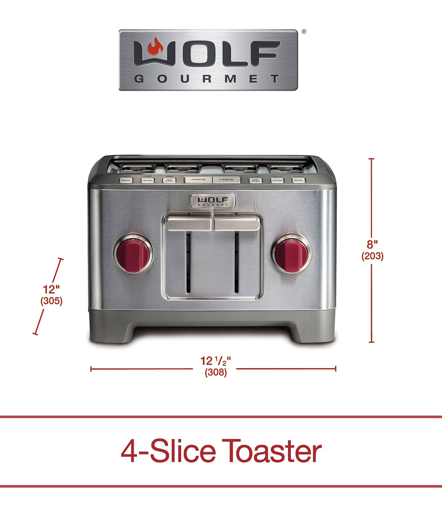 Wolf Gourmet 4-Slice Toaster, Red Knob G512249