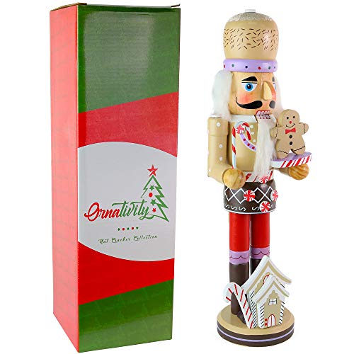 Ornativity Gingerbread Chef Nutcracker Wooden Christmas Decoration 14" B8313