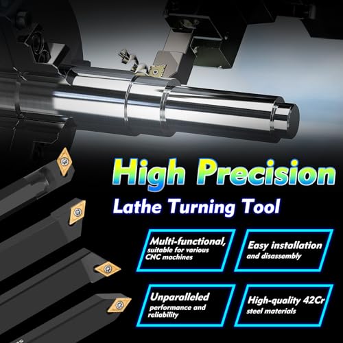 Indexable Lathe Turning Tool 21Pcs Kit 3/8'' 10mm Shank with Carbide Inserts Z5376