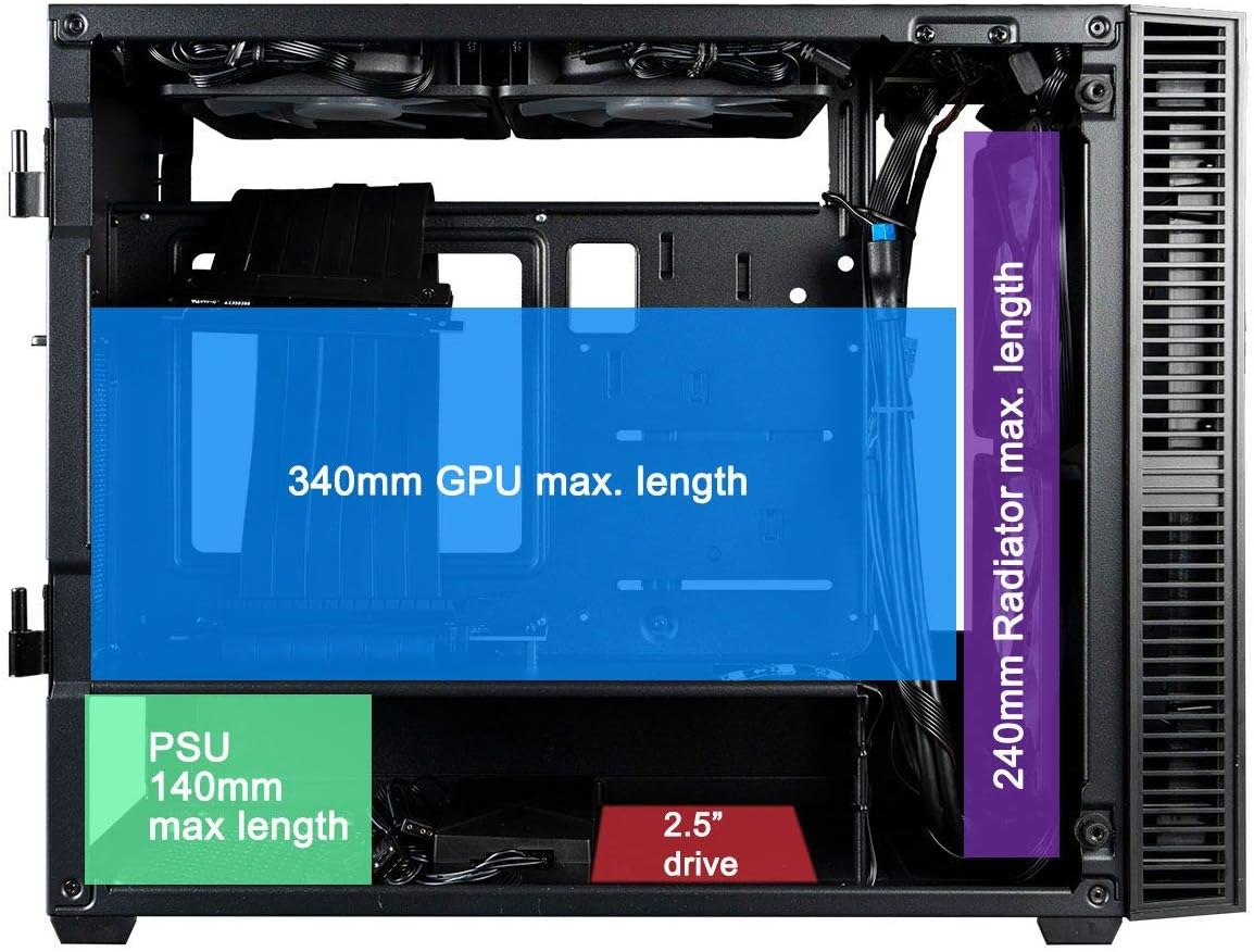 CUK Continuum Mini ITX Gaming Barebone Desktop Case with Z390I, Liquid Cooler, 650W PSU A10458